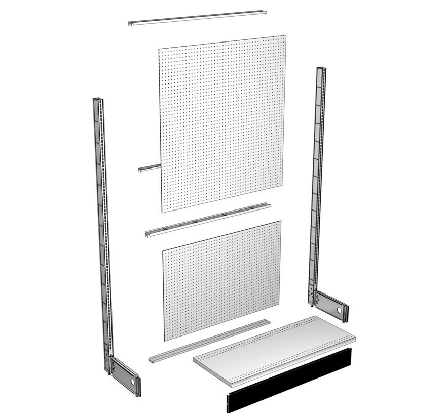Back Rails (Marteck, Pegboard, Woodgrain)