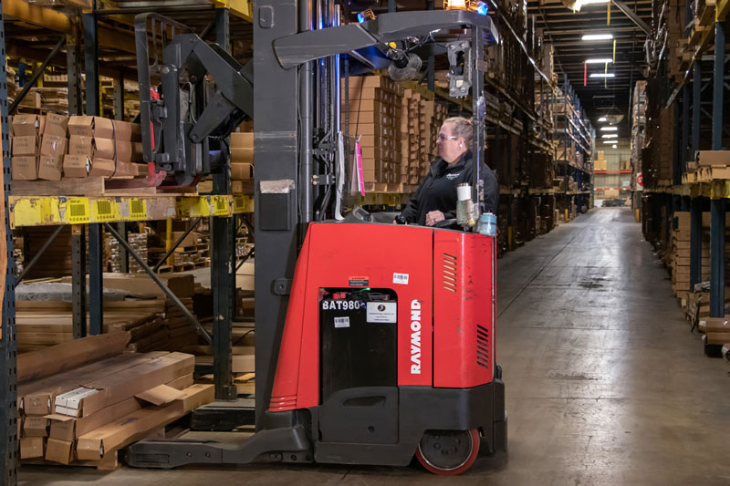 forklift driver in the Lozier warehouse