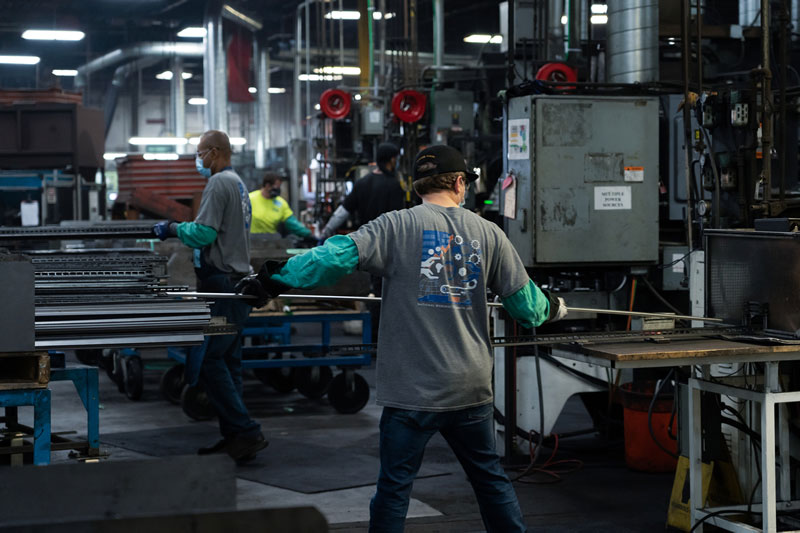 Lozier employee working in the plant