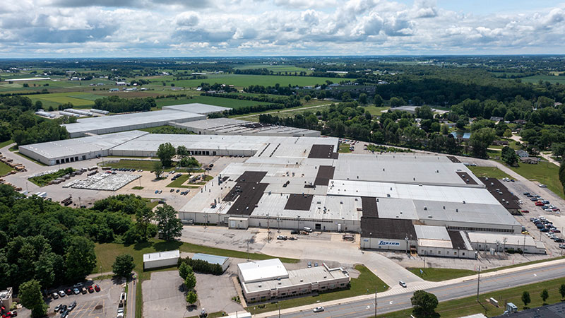 Lozier Middlebury, IN campus aerial view