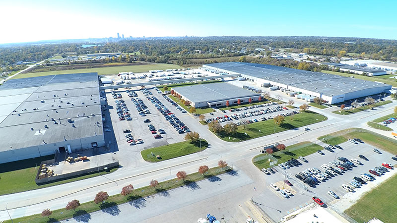 Aerial view of the Omaha campus