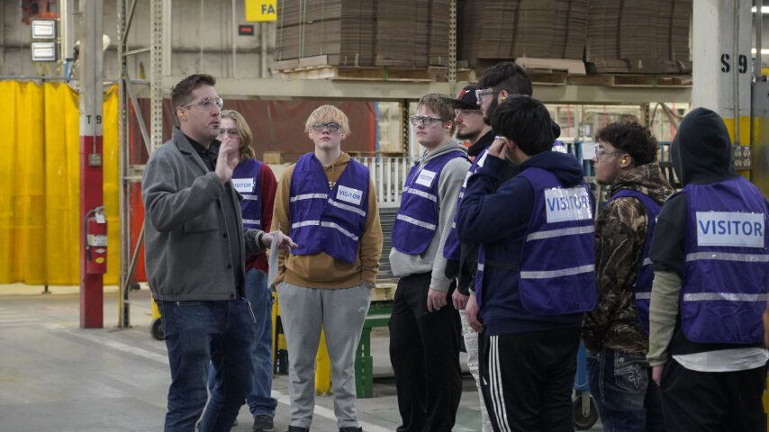 Bellevue high school skilled trade students tour Lozier’s Omaha operations