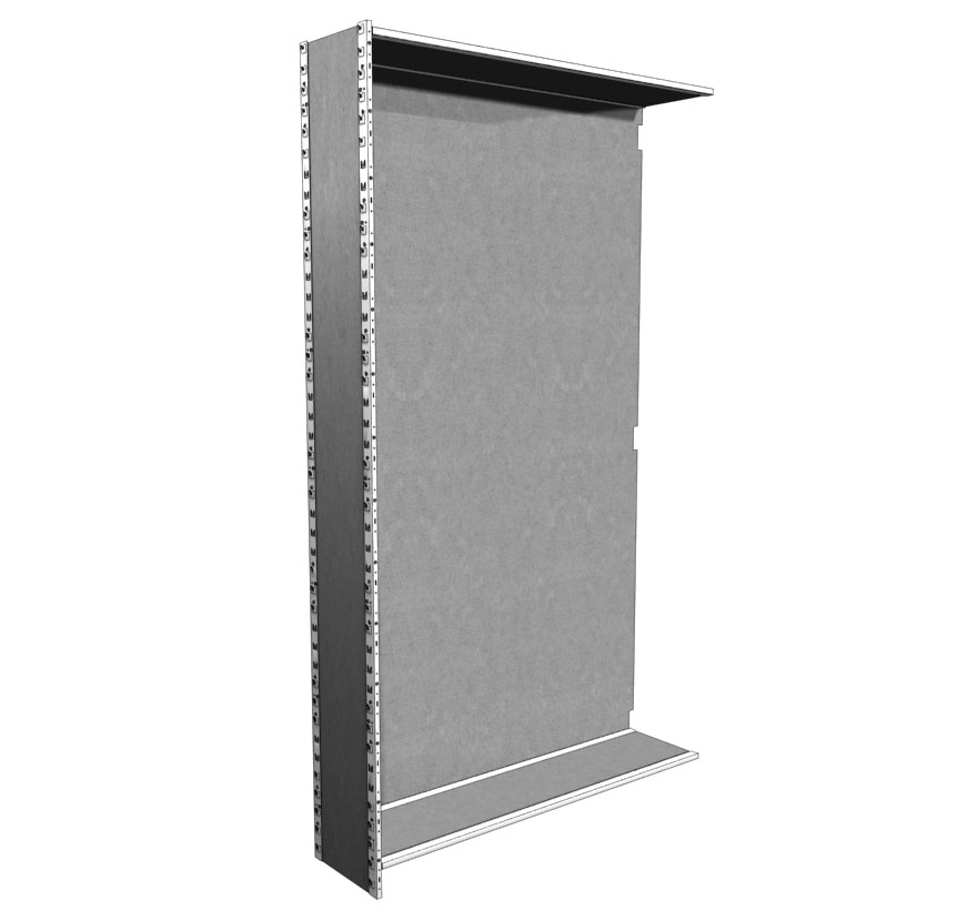 Industrial Shelving S-Series Closed Uprite with Back Lozier