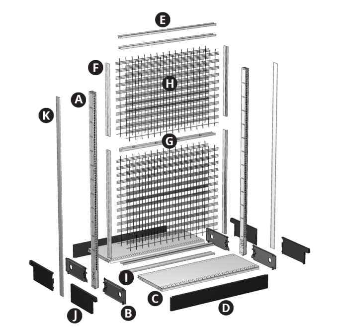 Wiregrid Island Sections - Starter - Exploded - MG