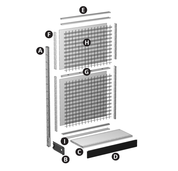 Wiregrid Wall Section - Add-On - Exploded - MG